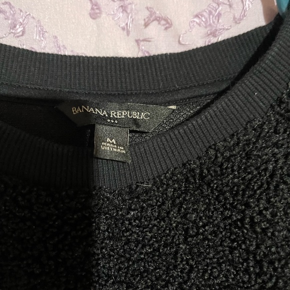 Banana Republic Fuzzy Crewneck, Pullover, Sweatshirt, black teddy, cozy S or M - Picture 9 of 11